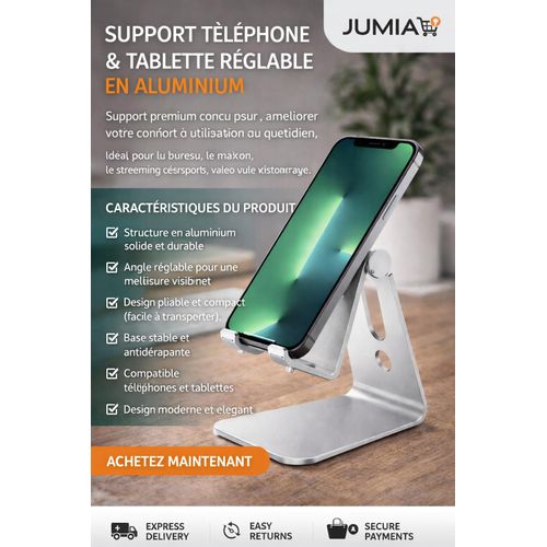 product_image_name-Generic-Support Pliable Universel pour Téléphone & Tablette – Angle Réglable et Stable-4