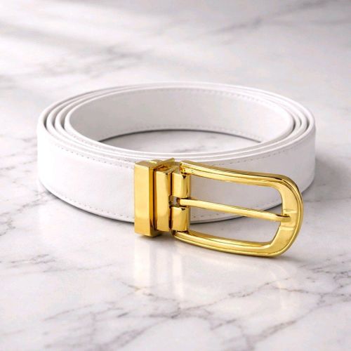 product_image_name-Generic-Ceinture classique  en, boucle fixe noire mate.- BLANCHE-1