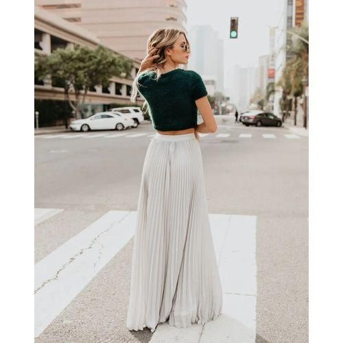 Fashion Jupe Plissee Femme Extra Longue En Satin Prix pas cher Jumia CI