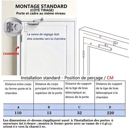 Generic Ferme-porte Hydraulique 40 à 65 KG - image 4