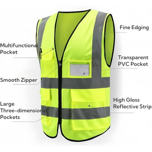 product_image_name-Generic-Gilet 10 Lot De Gilet Protection Sécurité, Chasuble Vert-3