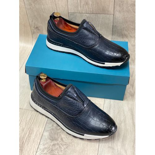 Fashion Chaussures Baladeuse Pour Hommes – Bleu-Marron