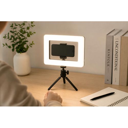 Generic  LED Soft Ring Light – Lampe Anneau LED avec Télécommande pour Vidéo & Selfie - image 4