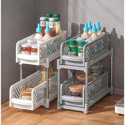 product_image_name-Generic-Support De Rangement Multifonctionnel Coulissant à Double Couche pour Cuisine, Salle De Bain, Buanderie Etc. A-2