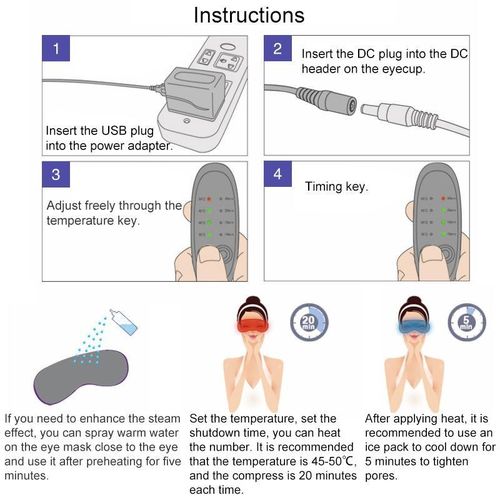 Generic USB Charging Heating Steam Sleep Eye Mask - Purple - image 5