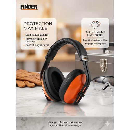 product_image_name-Generic-Casque Anti-Bruit Professionnel FINDER - Protection Auditive 23.5dB - Idéal Chantier & Atelier-2