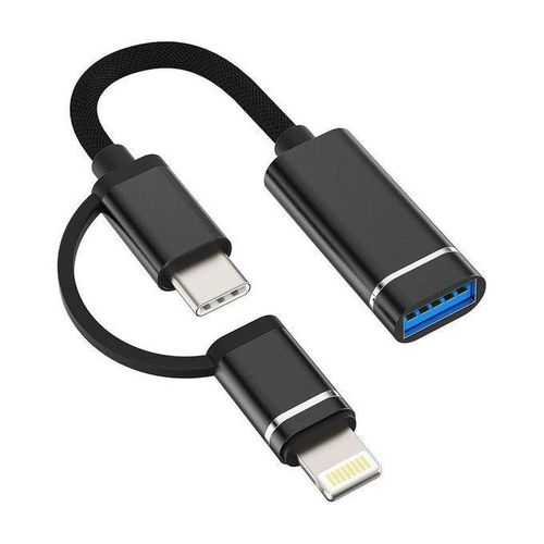 Generic Câble de conversion OTG pour téléphone (2 en 1), (Micro + Type-C en option) (USB3.0) (Hub)... - image 4