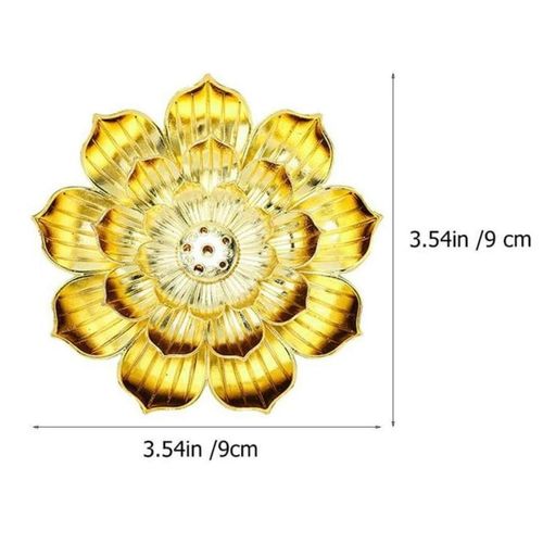 product_image_name-Generic-Porte-encens - Brûleur d'encens en bâton Lotus et Porte-encens en cône avec attrape-cendres-4 pouces (2 pièces-Or)-2