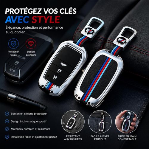 Generic Coque Clé Voiture Premium avec Porte-Clés - image 5