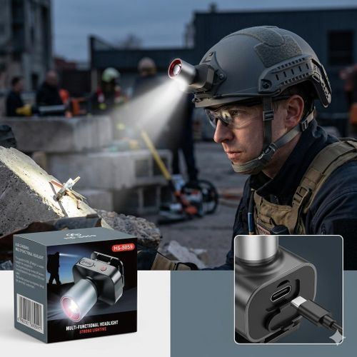 product_image_name-Generic-Lampe Frontale LED Tactique HS-8059 - 300 Lumens - Rechargeable USB-C - Étanche-2