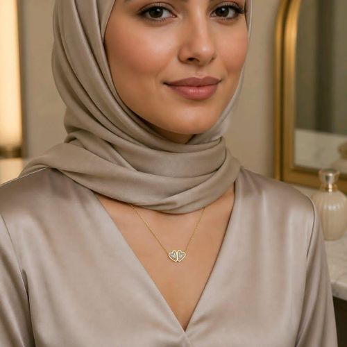 Fashion Collier Double Cœur Entrelacé - image 2