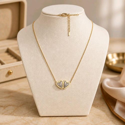 Fashion Collier Double Cœur Entrelacé - image 3