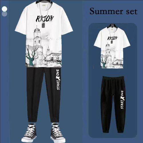 Fashion Mode Homme Manches Courtes Pantalon Blanc Noir Prix