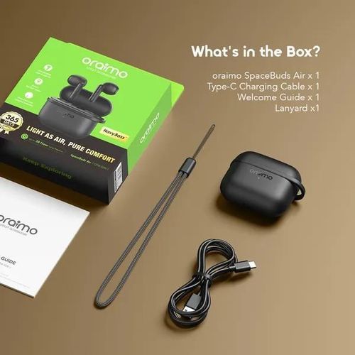 Oraimo SpaceBuds Air 38 Hours Smart Finder True Wireless Earbuds Black - image 8