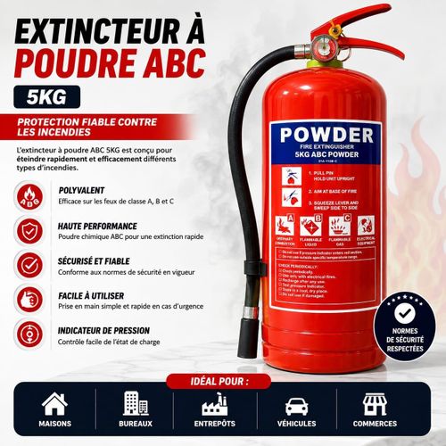 Generic Extincteur à Poudre ABC 5KG