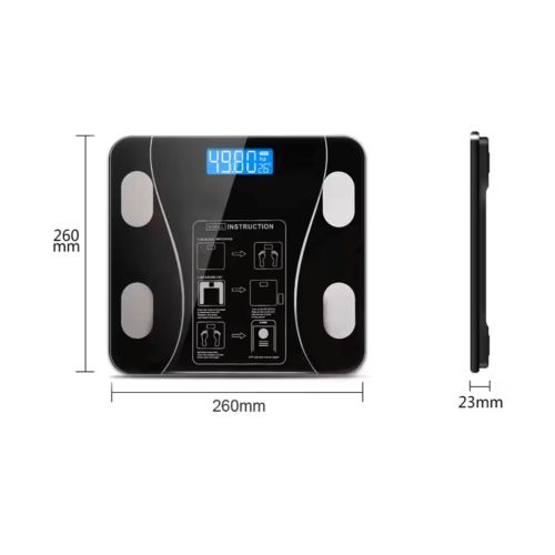 product_image_name-Sokany-Balance numérique - Pèse-personne Connecté Bluetooth Analyse de Composition Corporelle (Graisse, Muscle, Eau) avec Application Smartphone – Rechargeable par USB – Capacité 180kg-5