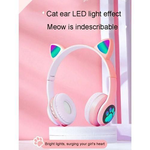 Generic Casque Enfant - Casque Bluetooth, Casque Lumineux, Casque Oreilles Chat- Multicolore - image 3