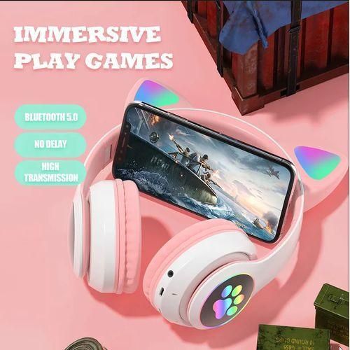 Generic Casque Enfant - Casque Bluetooth, Casque Lumineux, Casque Oreilles Chat- Multicolore - image 4
