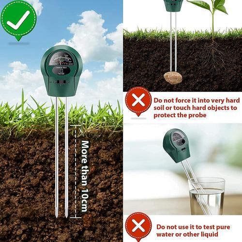 1 Humidimètre De Sol, Testeur D'arrosage Des Plantes 3 En 1 Avec