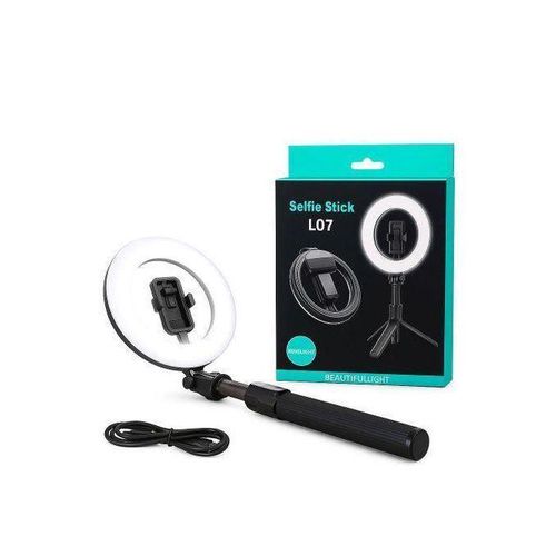 product_image_name-Generic-Selfie Stick L07 avec Ring Light – Trépied et Éclairage Intégré HN-1