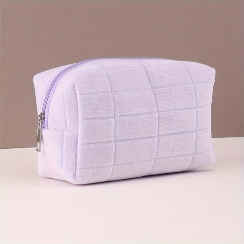 product_image_name-ShebSheb-Trousse à Maquillage Douce en Peluche pour Femme — Pochette de Toilette Élégante et Douillette, Idéale pour la Salle de Bain, la Douche ou les Voyages-1