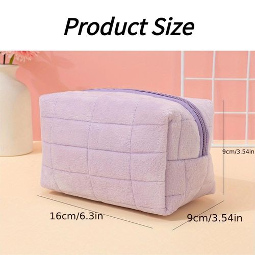 product_image_name-ShebSheb-Trousse à Maquillage Douce en Peluche pour Femme — Pochette de Toilette Élégante et Douillette, Idéale pour la Salle de Bain, la Douche ou les Voyages-6