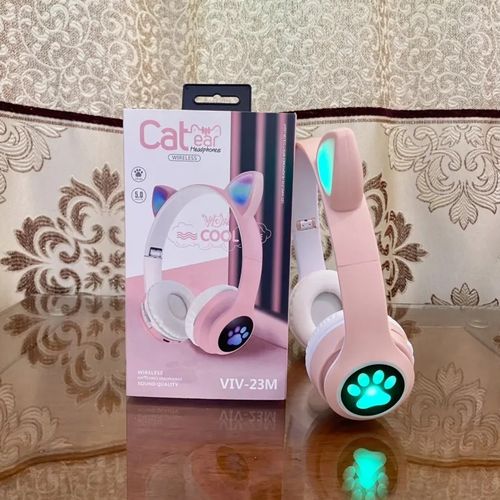 Generic Casques Sans Fil Bluetooth Lumineux Pour Enfants,Oreille De Chat -  Rose - Prix pas cher