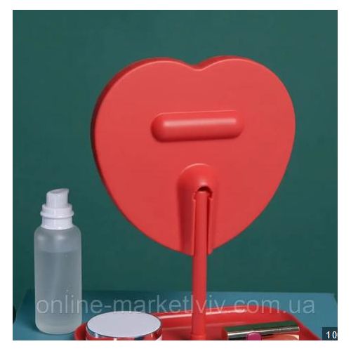 product_image_name-Generic-Miroir LED Rechargeable en Forme de Cœur avec Plateau – 2600 mAh-2