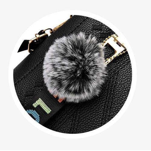 product_image_name-Fashion-Sac à carreaux brodé - Sac à main élégant pour femme, motif floral, sac bandoulière léger pour tous les jours - Noir-6