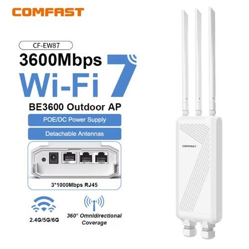 Comfast Point d'accès Extérieur Bi-Bande Wifi7 BE3600 EW87