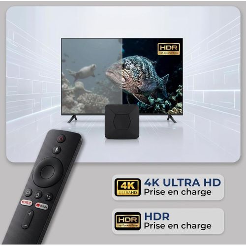 Android  TV BOX 4K – BOX MULTIMÉDIA INTELLIGENTE AVEC TÉLÉCOMMANDE - image 4