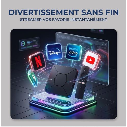 Android  TV BOX 4K – BOX MULTIMÉDIA INTELLIGENTE AVEC TÉLÉCOMMANDE - image 7