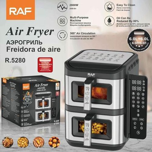 product_image_name-RAF-Friteuse à Air Double Panier (Dual Zone) - 12L (6L+6L) - 2800W - R.5280-1