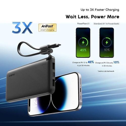 Generic Premuin Oraimo Batteries externes portables Toast 22.5 Byte 10000mAh 22.5W JU - image 6