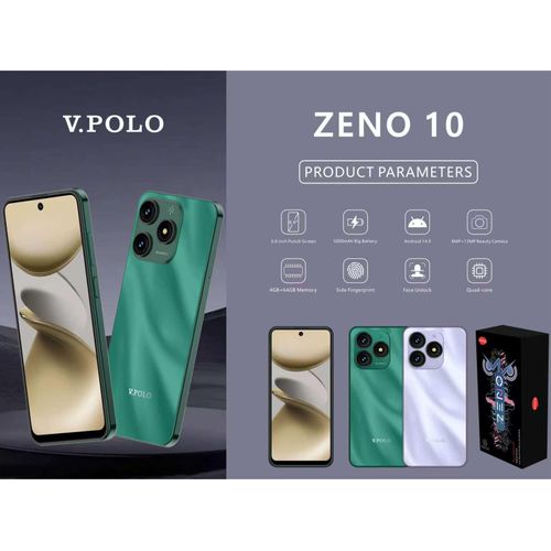 product_image_name-V.POLO-ZENO10  4GB+64GB Memory 6.6inch punch screen 5000mAh Bid Battery 8Mp+13Mp Beauty.Camera ,FM,Side fingerprint-3