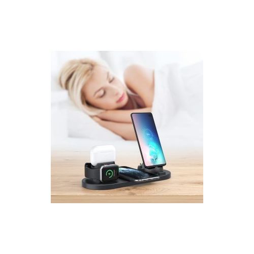 Generic Station De Charge Sans Fil 6 En 1 Chargeur Multifonction - image 4