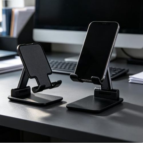 Generic Support de Téléphone Pliable et Réglable, Noir, Pour Bureau, Maison et Appels Vidéo - image 3