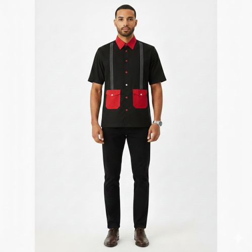 product_image_name-Fashion-Chemise Classe homme noir rouge-2