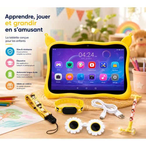 Generic  Tablette Enfant avec Coque Antichoc – Jaune - image 2