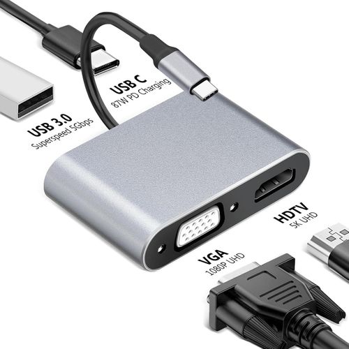 product_image_name-Generic-Adaptateur multiport USB-C vers VGA et HDMI, hub ultra-portable 4 en 1 USB Type-C multiport 4K HDMI VGA compatible avec MacBook Pro/Dell XPS/Samsung Galaxy (Gris)-1