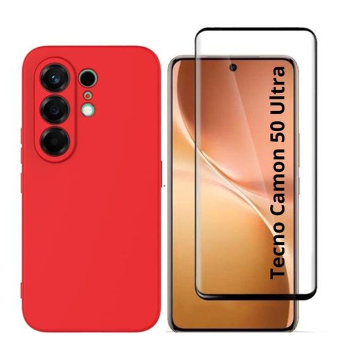 Generic Coque En Silicone Tecno Camon 50 Ultra Avec 1 Antichoc - Rouge