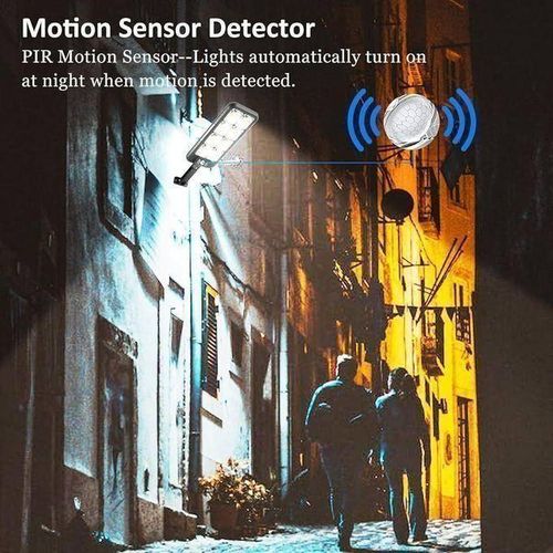 product_image_name-Generic-Puissant Lampadaire Solaire Télécommandé à Induction - Noir 100W-5