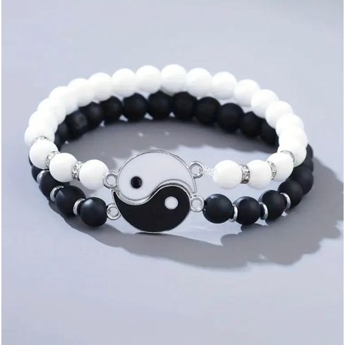 product_image_name-Blanc Noir-2 bracelets Yin Yang Tai Chi pour femmes-1