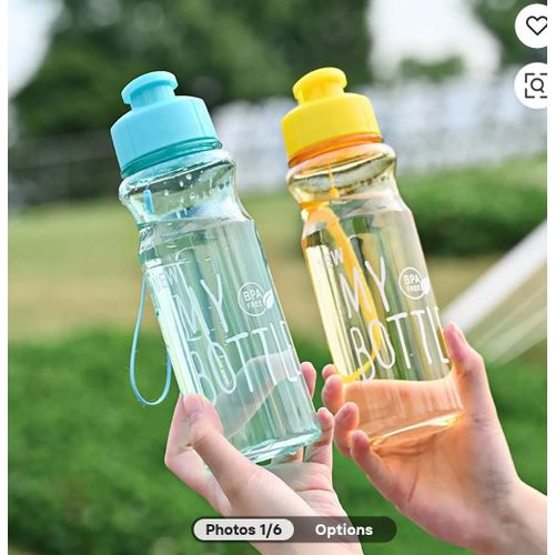 Generic Lot de 2 gourdes 500ml - transparent en plastique -resistant