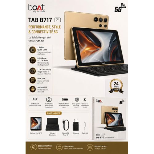 Generic  Tablette boAt TAB B717 avec clavier Bluetooth - image 2