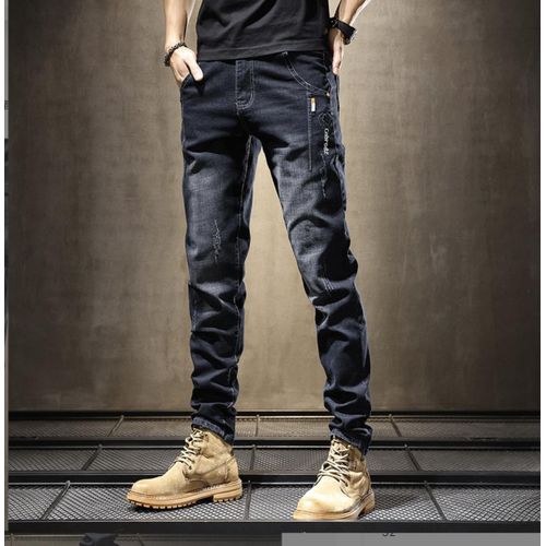 product_image_name-TOUPHY-Jean homme slim fit extensible, jean skinny déchiré pour homme - Noir-6