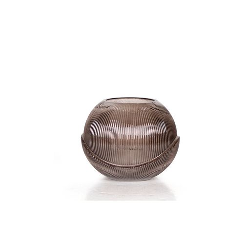 product_image_name-Generic-Vase En Verre 20x16cm Rond Bombe Gris Fonce-1