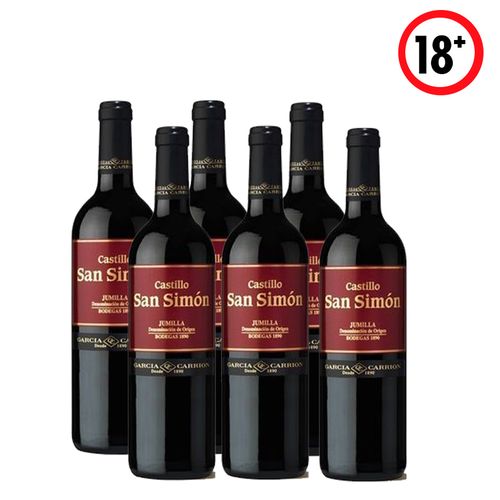Castillo San Sim¢n Lot De 6 Bouteilles Vin Rouge - 75Cl - 13% - Prix pas  cher
