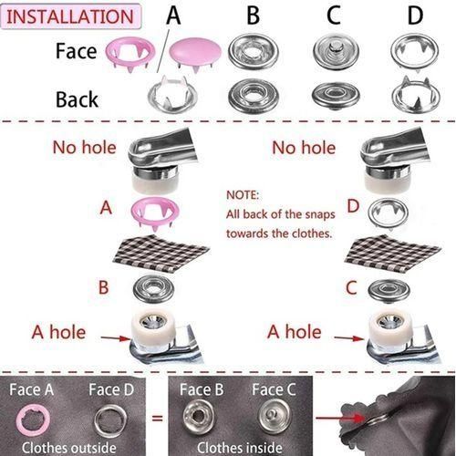 product_image_name-Generic-Lot De 100 Boutons-pression De 10 Boutons De Couleur Pour La Couture Et L'artisanat-7