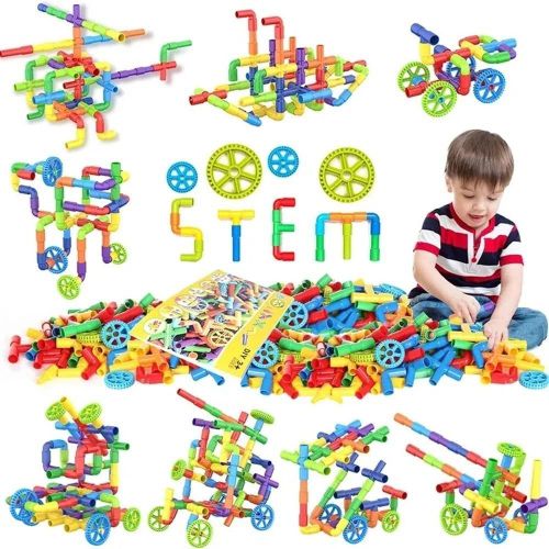 product_image_name-Generic-Jeux éducatifs de construction en forme de tuyaux pour enfants de 100 pièces, dans une boîte, assemblés et insérés comme des tuyaux en plastique éducatifs-1